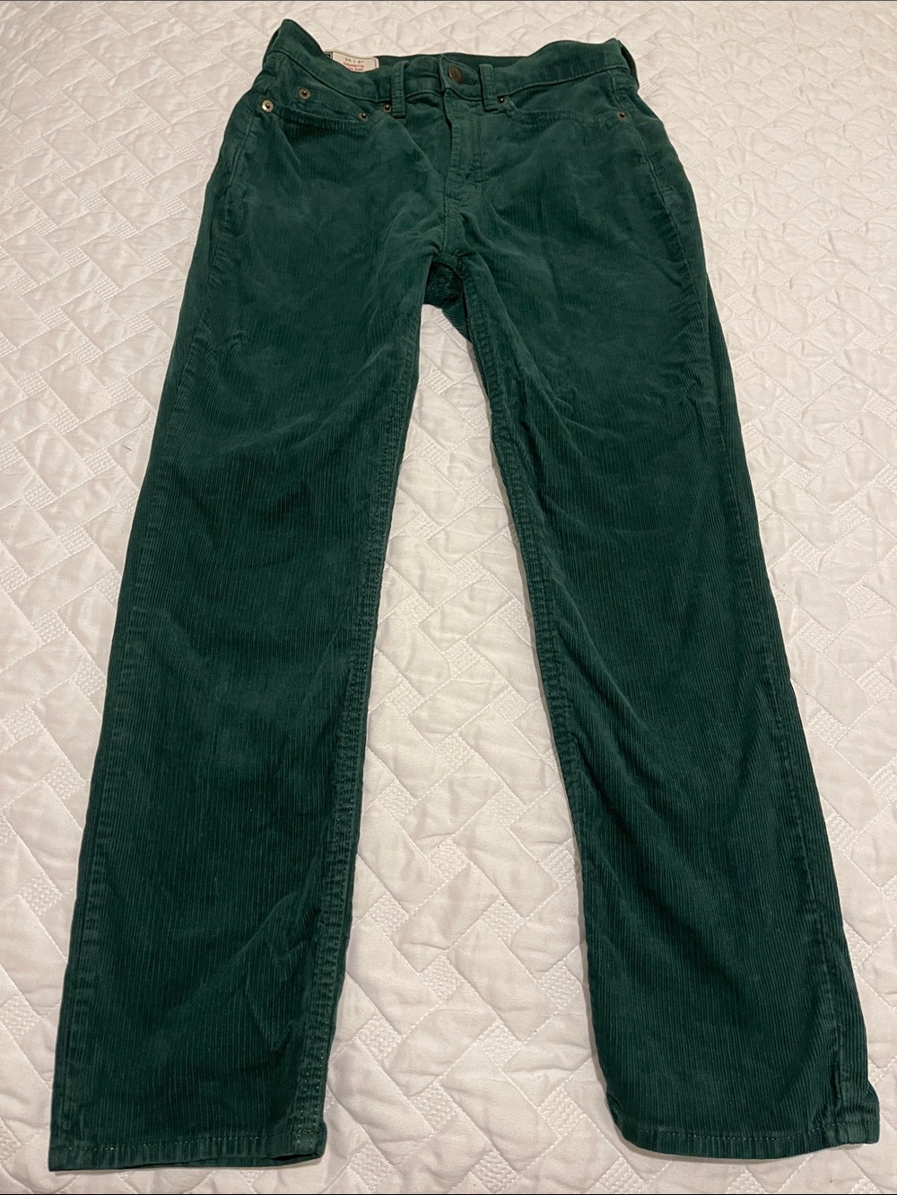 GAP Women's Dark Green Corduroy Straight-Leg Pants sz 0P/25